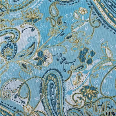 Koningsblauwe paisley jacquard kostuumstof – F145 Blazercollectie