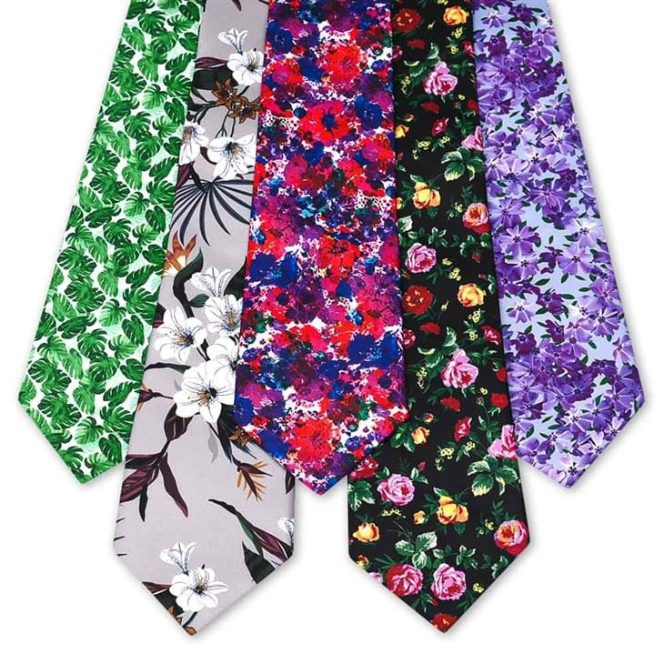 Black Floral Tie